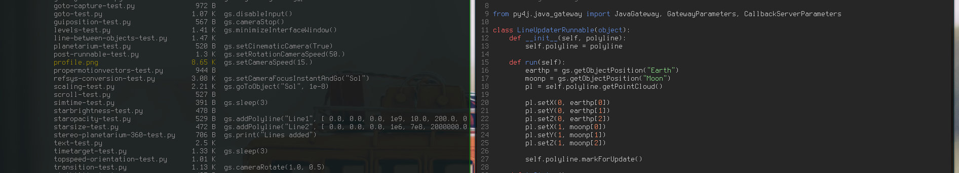 Scripting Gaia Sky with Py4J