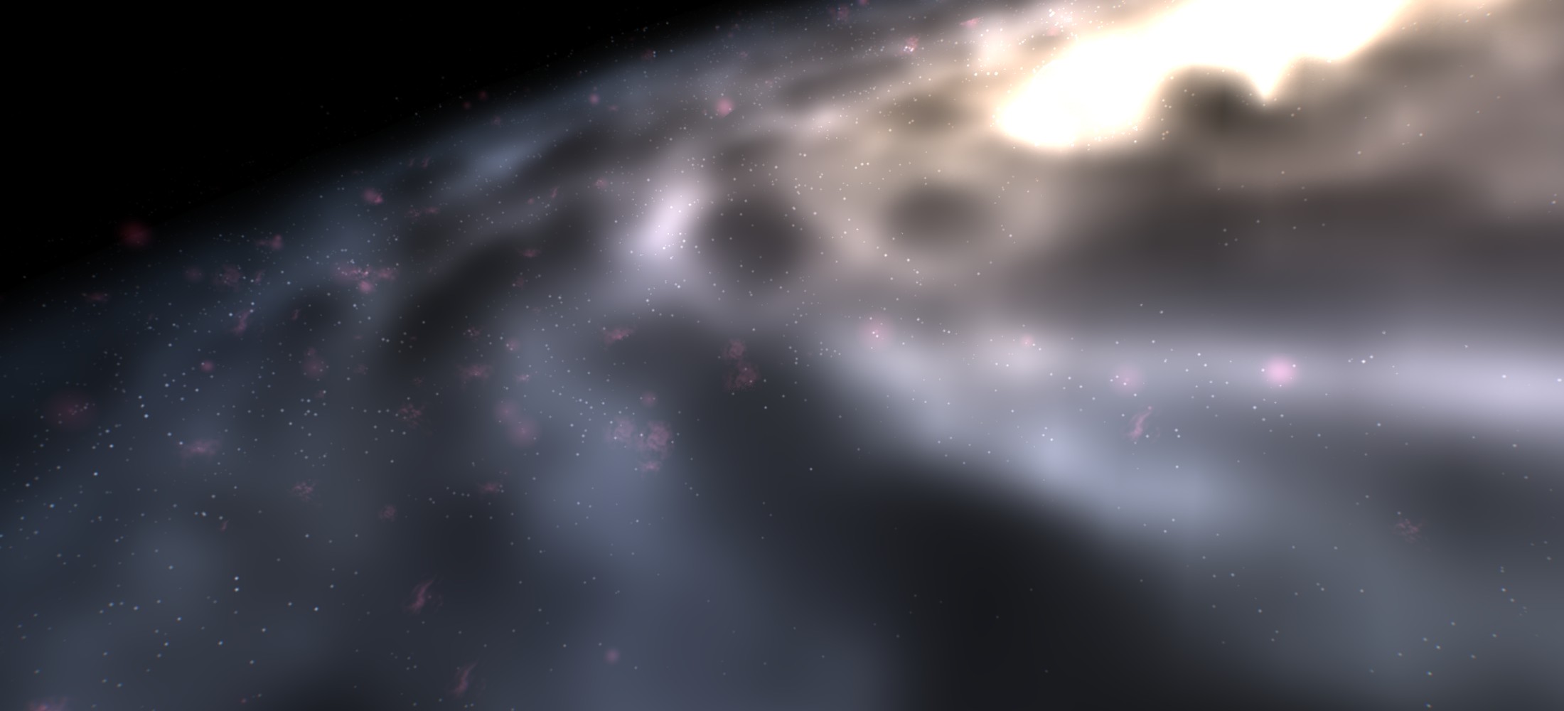 Close-up of a Milky Way dust lane rendered from grids of 200, 400 and 800 resolution (200)
