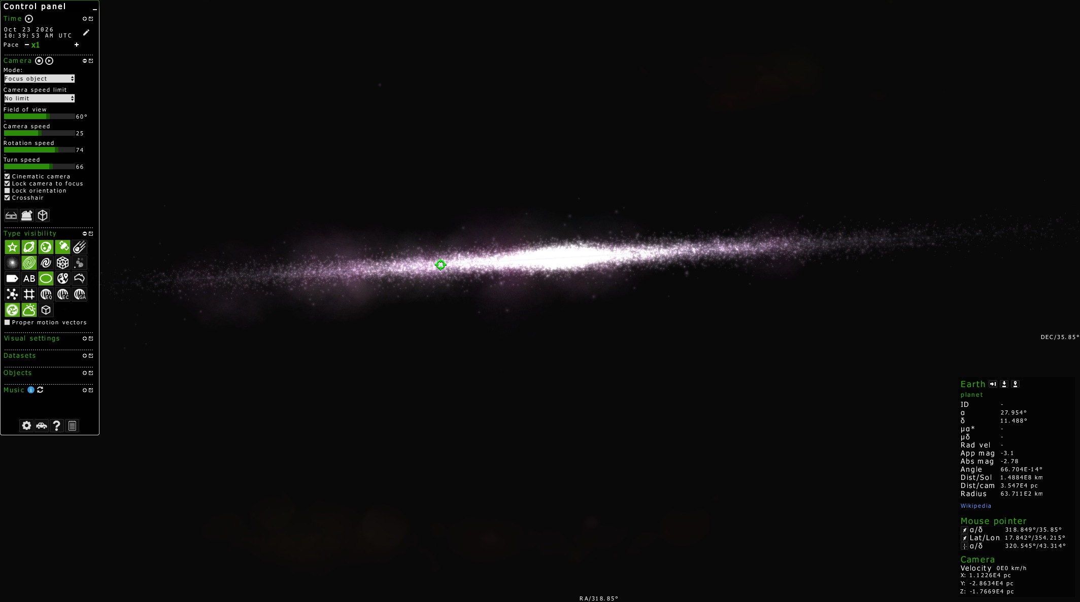 The very first Milky Way in Gaia Sky. (Side)