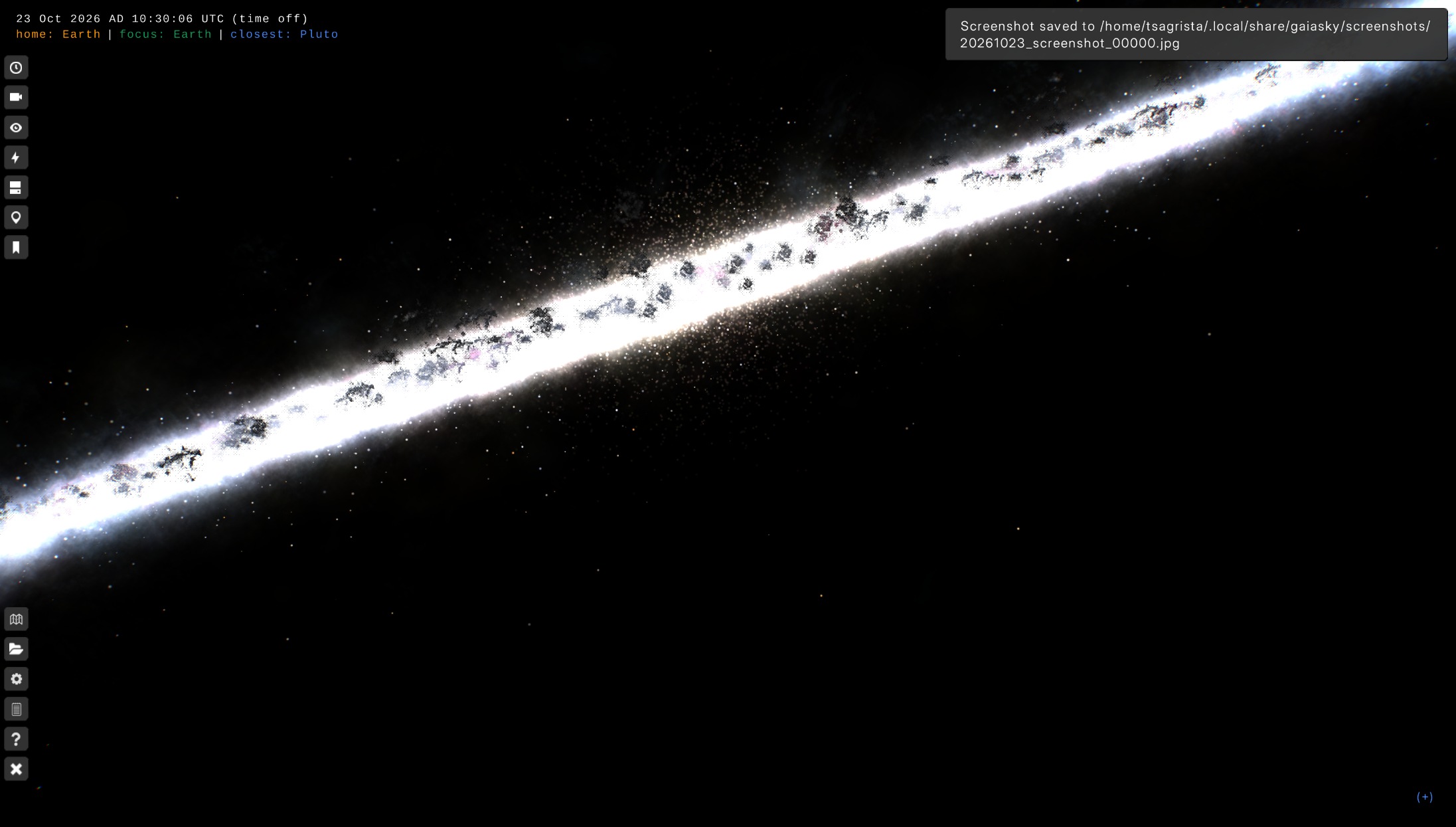 Textured billboard Milky Way in Gaia Sky. (Side)