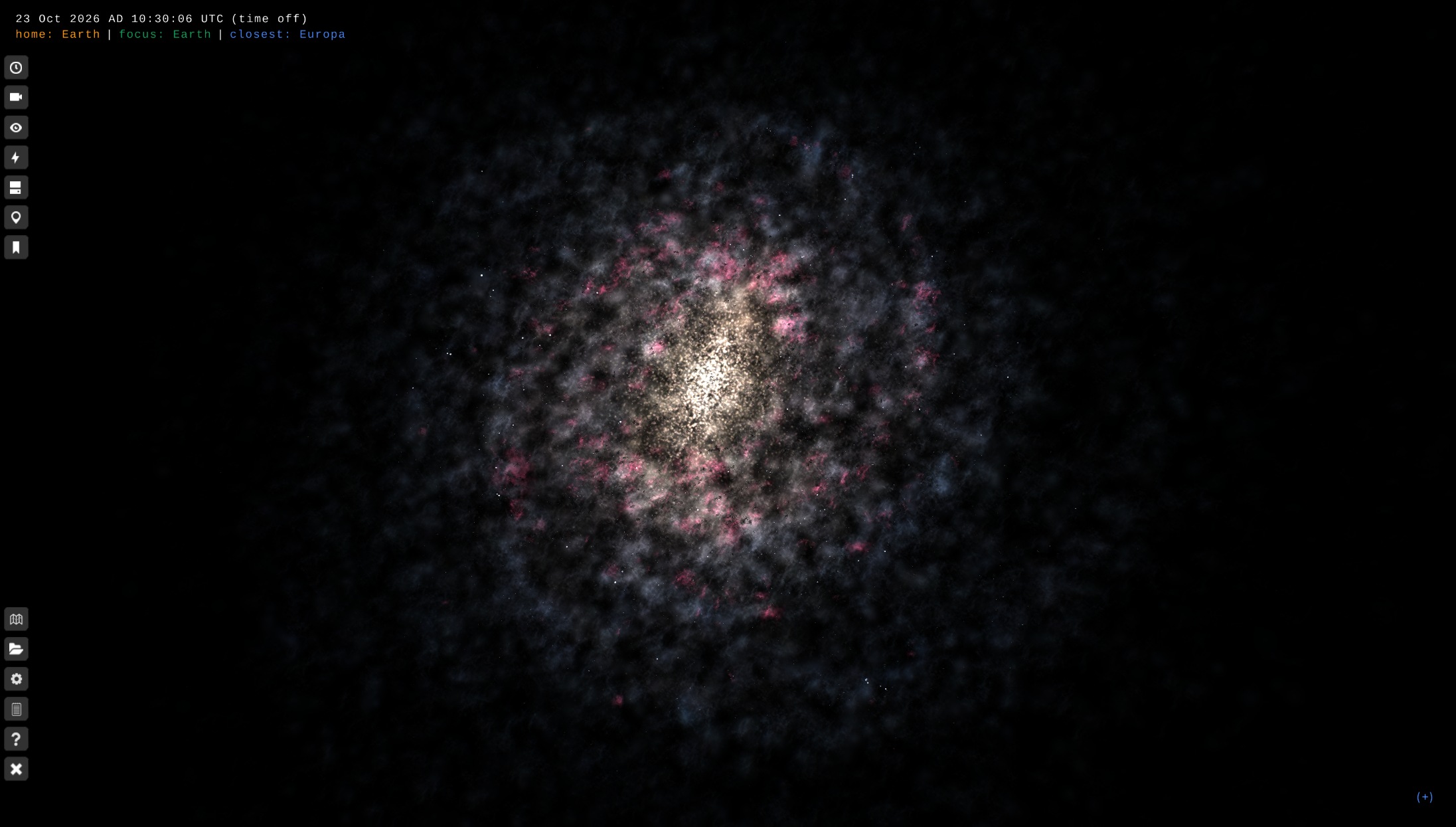 Textured billboard Milky Way in Gaia Sky. (Top)