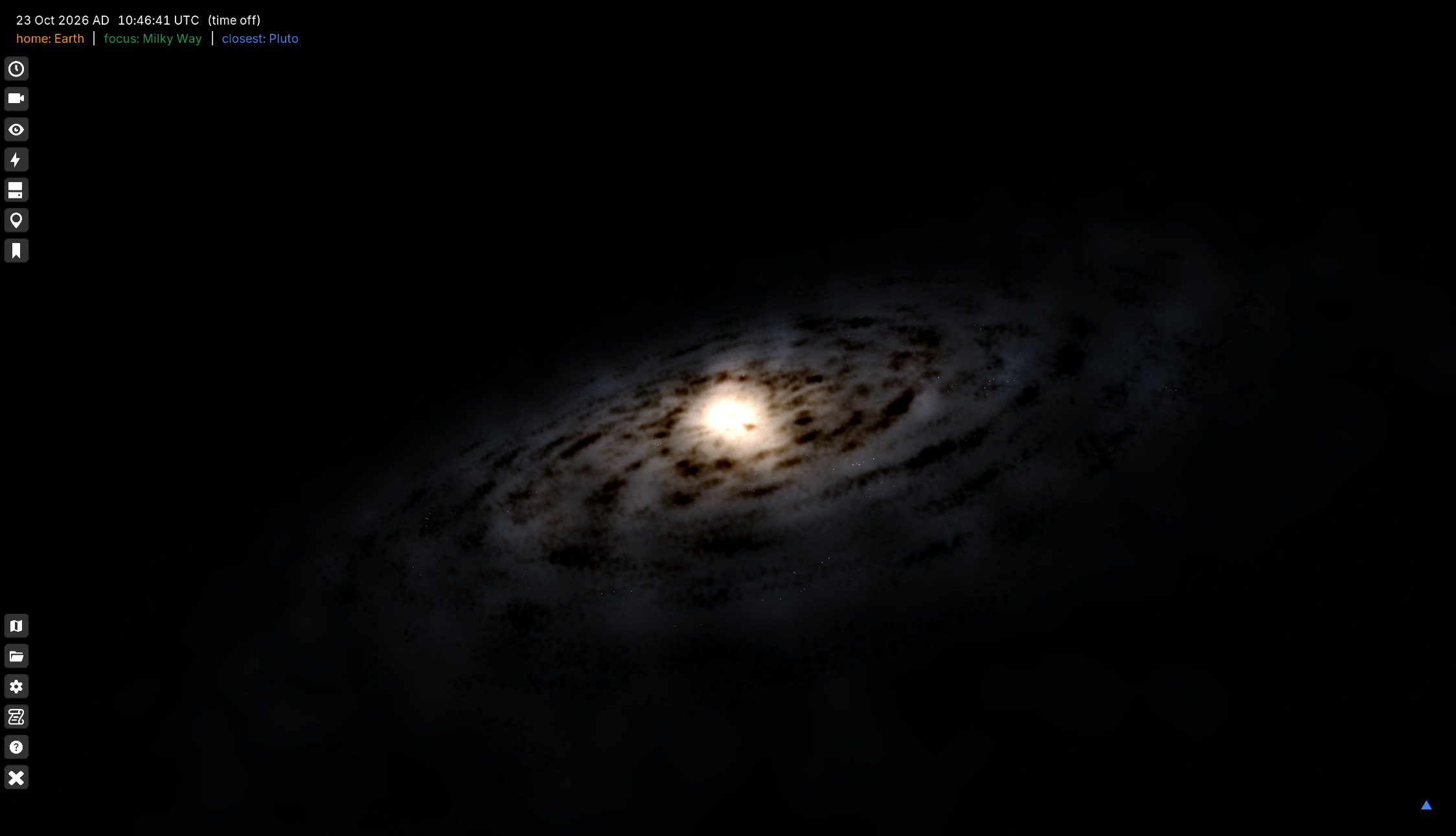 Additive/subtractive billboards Milky Way in Gaia Sky. (Wide)