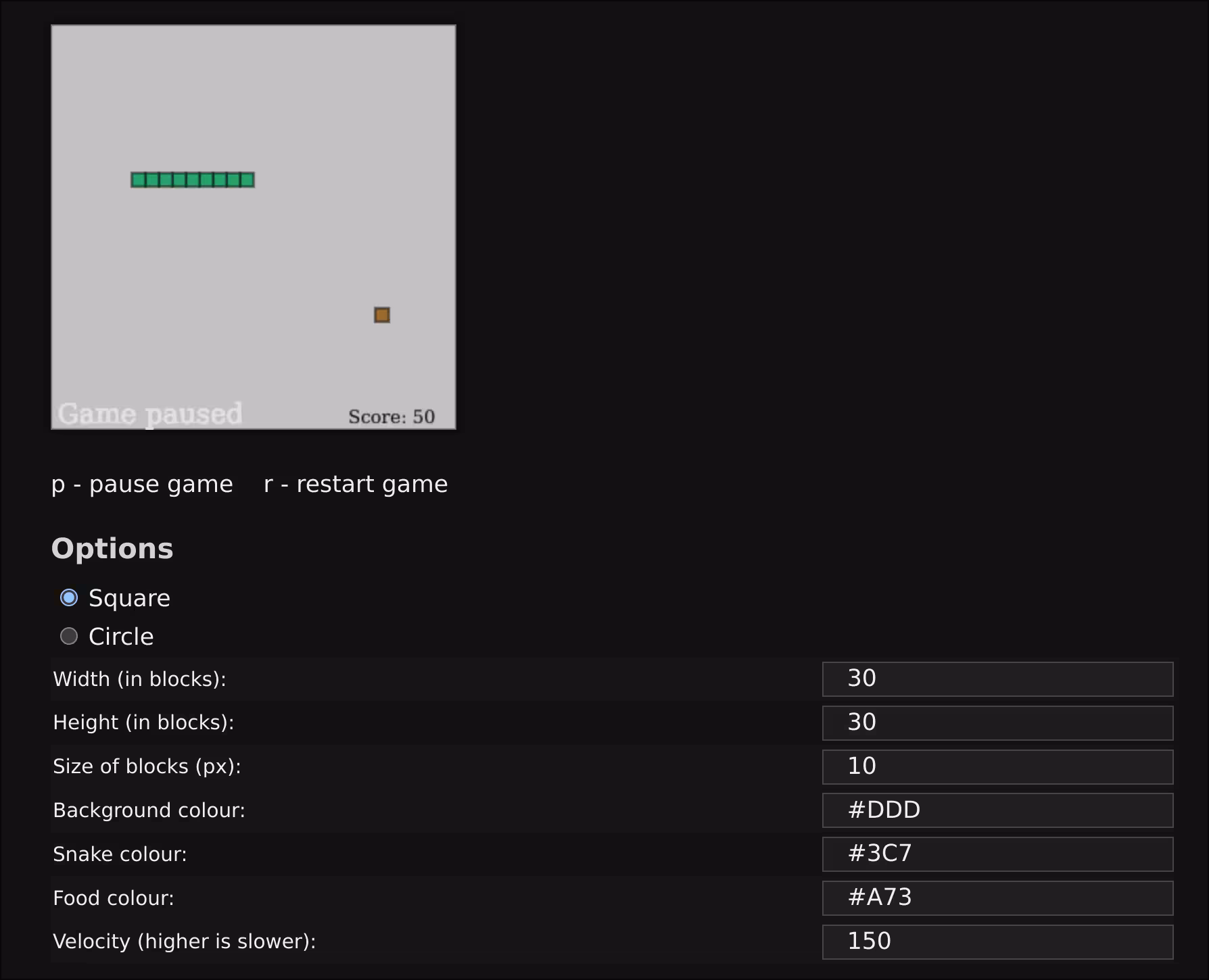 HTML5 Snake Game
